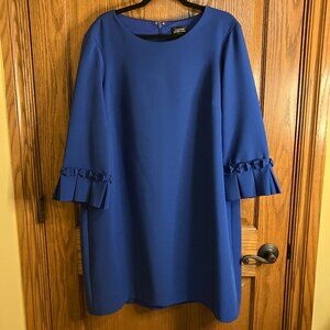 Tahari Arthur S. Levine Sapphire Blue 3/4 Sleeve Midi Dress Size 16